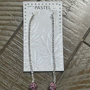 Silver and Pink Dangle Earrings